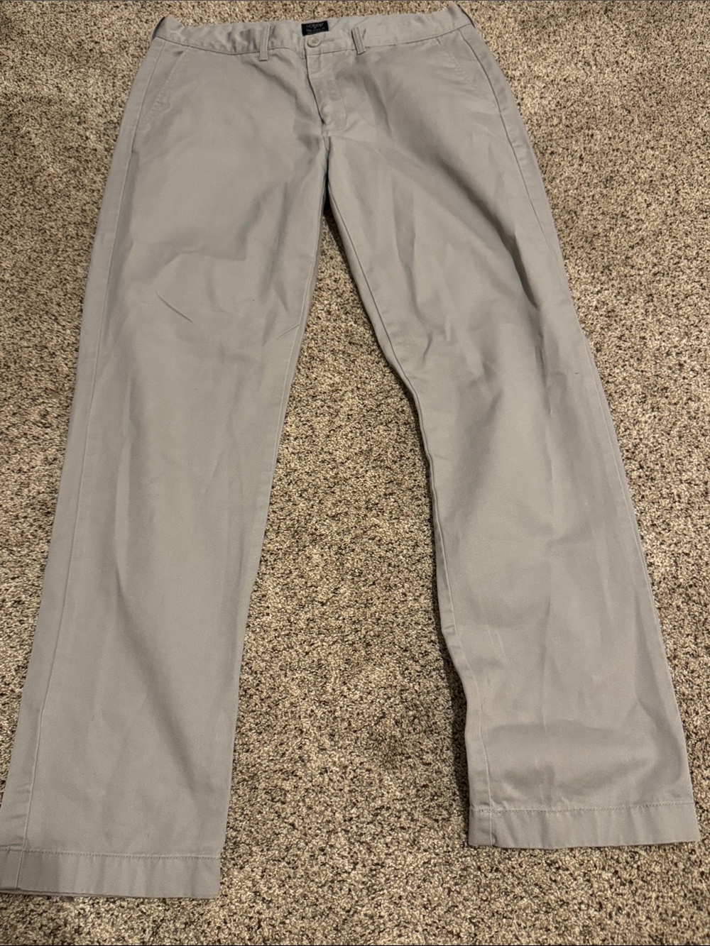 J. Crew Men's Straight‑Leg Chinos in Light Gray size 33x32